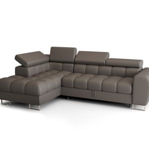 Narożnik Aspen Mini 260×170 z funkcją spania i pojemnikiem skóra naturalna 351458