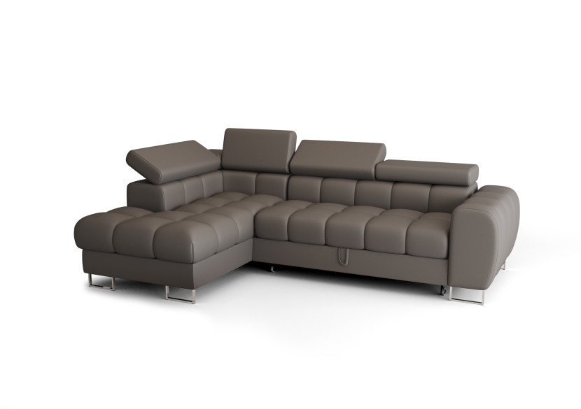 Narożnik Aspen Mini 260×170 z funkcją spania i pojemnikiem skóra naturalna 351458