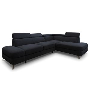 Narożnik AVISE Q R-S z funkcją spania Czarny 993946 Narożnik AVISE Q R-S z funkcją spania Czarny 993946