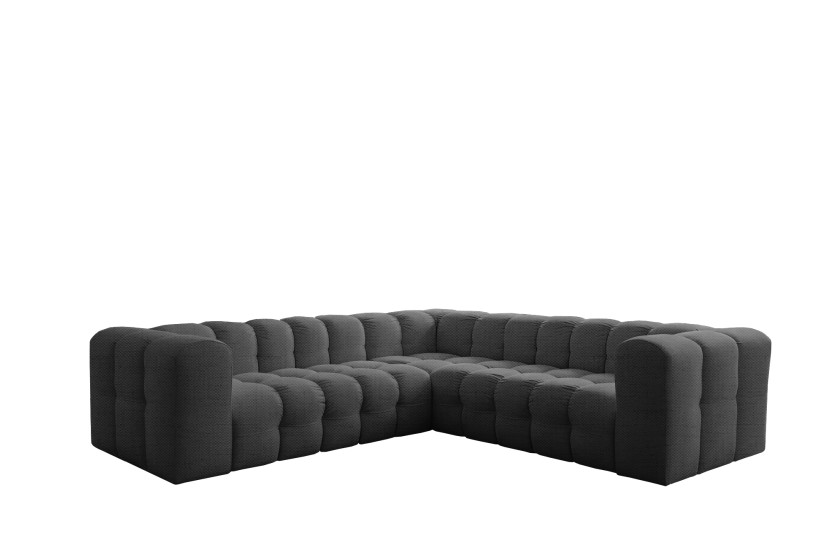 Narożnik Baloo Corner Mały, 6-osobowy, do salonu, tkanina Moly, antracyt 806539