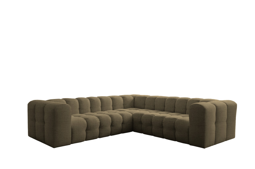 Narożnik Baloo Corner Mały, 6-osobowy, do salonu, tkanina Moly, zielony 806510