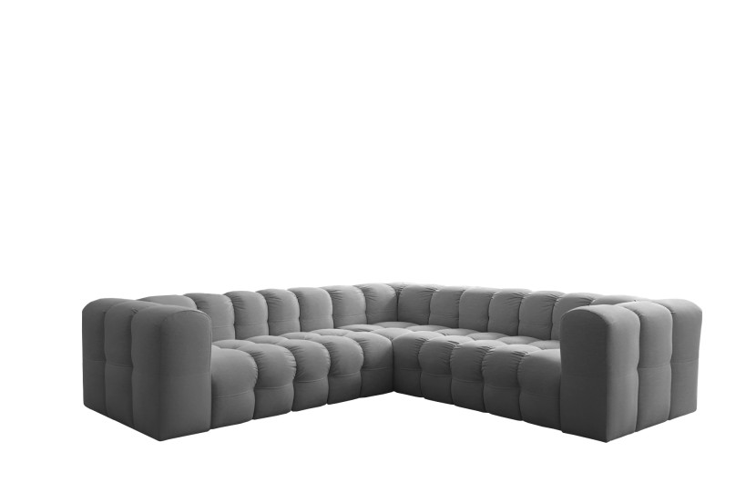 Narożnik Baloo Corner Mały, 6-osobowy, do salonu, tkanina Tiffany, szary 806480