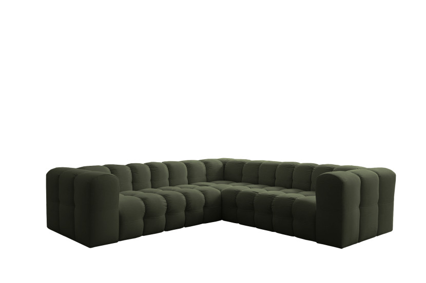 Narożnik Baloo Corner Mały, 6-osobowy, do salonu, tkanina Tiffany, zielony 806499