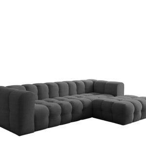 Narożnik Baloo L, do salonu, tkanina Moly, prawy, antracyt 812467