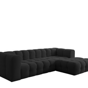 Narożnik Baloo L, do salonu, tkanina Tiffany, prawy, czarny 809550