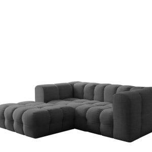 Narożnik Baloo L mini, do salonu, tkanina Moly, lewy, antracyt 812452