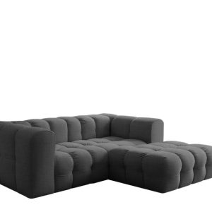 Narożnik Baloo L mini, do salonu, tkanina Moly, prawy, antracyt 812462