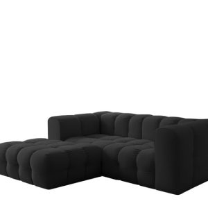 Narożnik Baloo L mini, do salonu, tkanina Tiffany, lewy, czarny 809535