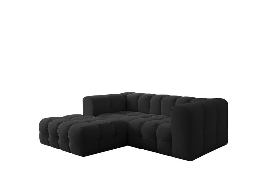 Narożnik Baloo L mini, do salonu, tkanina Tiffany, lewy, czarny 809535