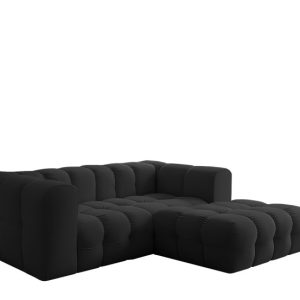 Narożnik Baloo L mini, do salonu, tkanina Tiffany, prawy, czarny 809534