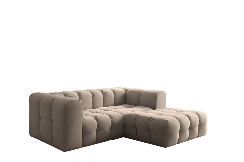 Narożnik Baloo L mini, do salonu, tkanina Tiffany, prawy, taupe 809544