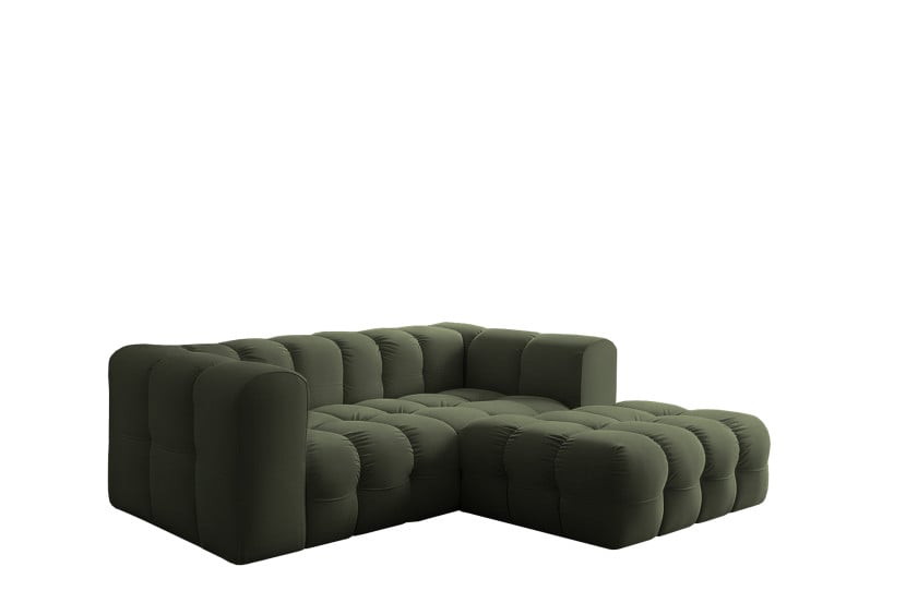 Narożnik Baloo L mini, do salonu, tkanina Tiffany, prawy, zielony 811960