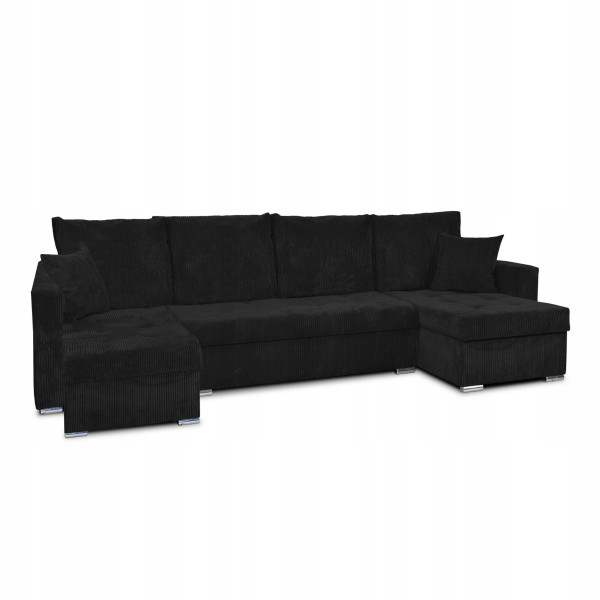Narożnik Bonito BIG z f spania Family Meble sztruks czarny 224717