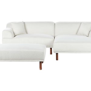 Narożnik Boucle Biały z otomaną dla 3 osób Lewostronny 730157 Narożnik Boucle Biały z otomaną dla 3 osób Lewostronny 730157