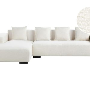 Narożnik boucle sofa prawostronna biała 939104 Narożnik boucle sofa prawostronna biała 939104