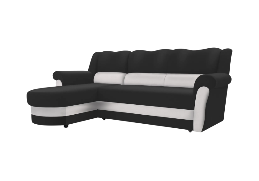 Narożnik Bruno Lewy Soft 11 Czerń + Soft 17 Biel 937627