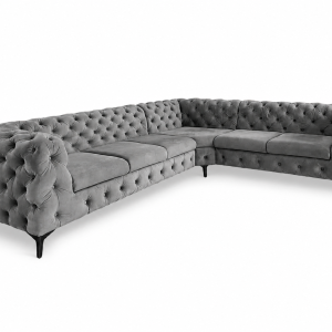 Narożnik Chesterfield Moet glamour pikowany 323×262 cm szary 228726 Narożnik Chesterfield Moet glamour pikowany 323×262 cm szary 228726