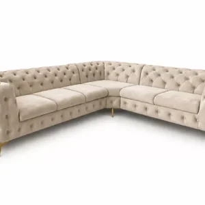 Narożnik Chesterfield Moet glamour pikowany 323×262 tapicerowany beżowy 228720 Narożnik Chesterfield Moet glamour pikowany 323×262 tapicerowany beżowy 228720