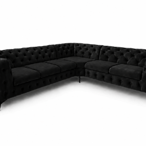 Narożnik Chesterfield Moet glamour pikowany tapicerowany L 323×262 czarny 228721 Narożnik Chesterfield Moet glamour pikowany tapicerowany L 323×262 czarny 228721
