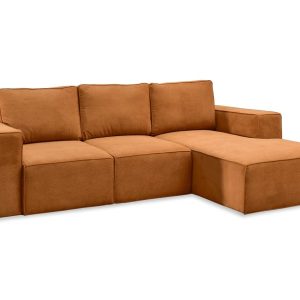 Narożnik Craft Pomarańczowy Tkanina, Podstawa Czarny 344939