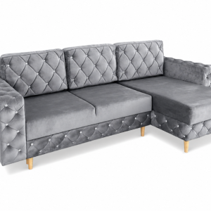 Narożnik Delux glamour z pojemnikiem i spaniem 140×200 jasnoszary 230301 Narożnik Delux glamour z pojemnikiem i spaniem 140×200 jasnoszary 230301