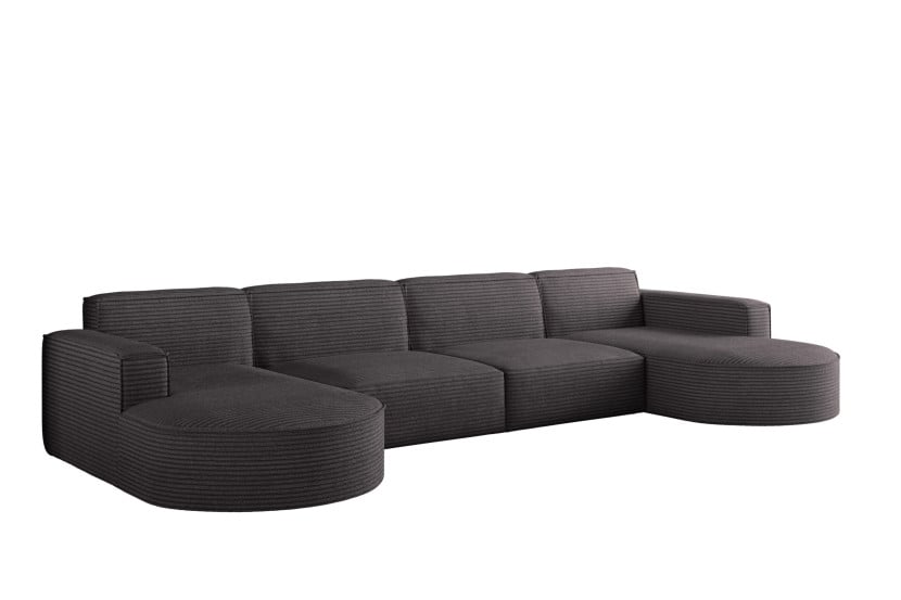Narożnik designerski MODENA U XL , tkanina Poso Ciemnoszary 649019