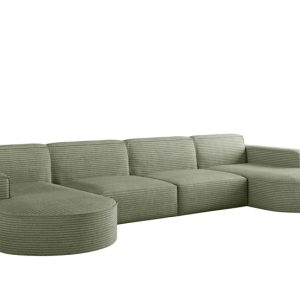 Narożnik designerski MODENA U XL , tkanina Poso Jasnozielony 648916