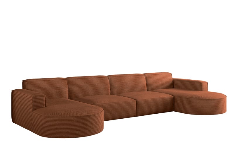 Narożnik designerski MODENA U XL , tkanina Poso Miedziany 649064