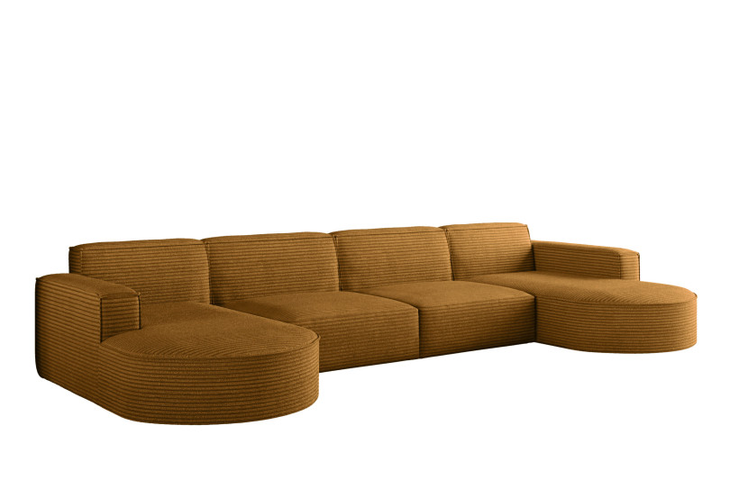 Narożnik designerski MODENA U XL , tkanina Poso Musztardowy 649058