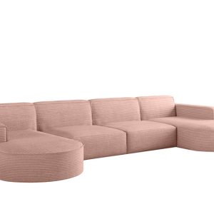Narożnik designerski MODENA U XL , tkanina Poso Różowy 648894