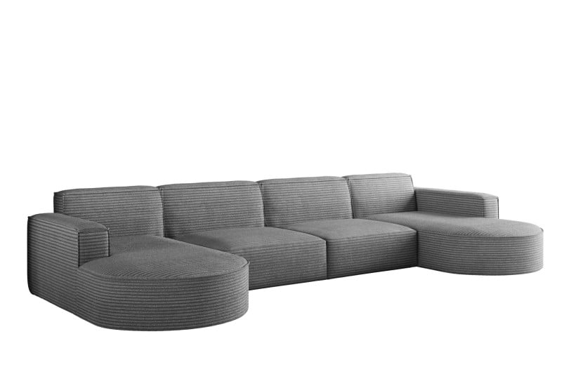 Narożnik designerski MODENA U XL , tkanina Poso Szary 649014