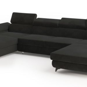 Narożnik DETTI z funkcją spania Czarny 771542