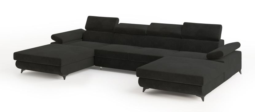 Narożnik DETTI z funkcją spania Czarny 771542
