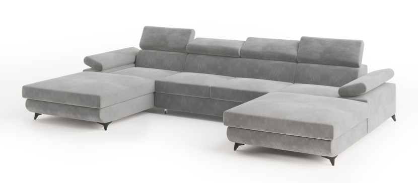 Narożnik DETTI z funkcją spania Szary 771556