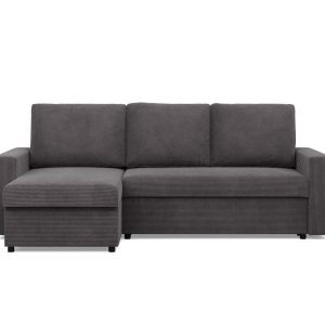 Narożnik do salonu, BLOM, sztruks, 231x140x92 cm, ciemny szary | TYLETEGOTU 773512 Narożnik do salonu, BLOM, sztruks, 231x140x92 cm, ciemny szary | TYLETEGOTU 773512