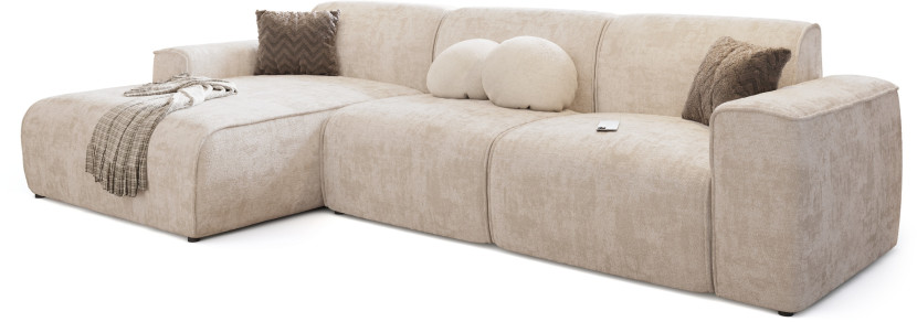 Narożnik do salonu modułowy szenil DONU lewostronny 1036144