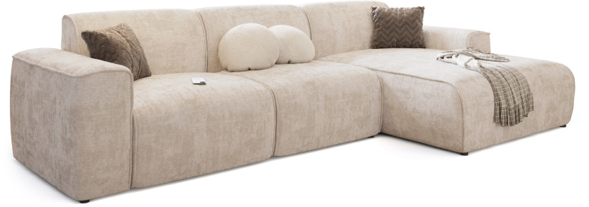 Narożnik do salonu modułowy szenil DONU prawostronny 1036147