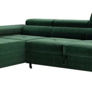 Narożnik do salonu z pojemnikiem ADRIANO butelkowa zieleń lewy 519744 Narożnik do salonu z pojemnikiem ADRIANO butelkowa zieleń lewy 519744