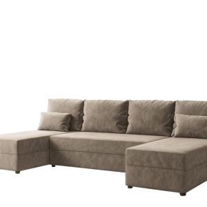 Narożnik Domino U Fit Gładki Rozkładany z Funkcją Spania Beżowy 865084 Narożnik Domino U Fit Gładki Rozkładany z Funkcją Spania Beżowy 865084