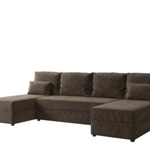 Narożnik Domino U Fit Gładki Rozkładany z Funkcją Spania Brązowy 865082 Narożnik Domino U Fit Gładki Rozkładany z Funkcją Spania Brązowy 865082