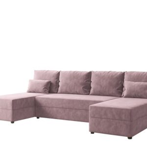 Narożnik Domino U Fit Gładki Rozkładany z Funkcją Spania Brudny Róż 865083 Narożnik Domino U Fit Gładki Rozkładany z Funkcją Spania Brudny Róż 865083