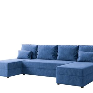 Narożnik Domino U Fit Gładki Rozkładany z Funkcją Spania Niebieski 865081 Narożnik Domino U Fit Gładki Rozkładany z Funkcją Spania Niebieski 865081