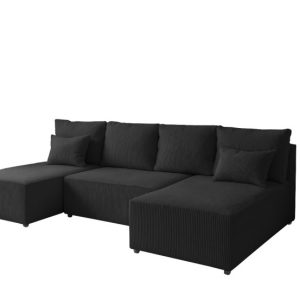 Narożnik DOMINO U FIT POSO rozkładany z funkcją spania Czarny 858913 Narożnik DOMINO U FIT POSO rozkładany z funkcją spania Czarny 858913