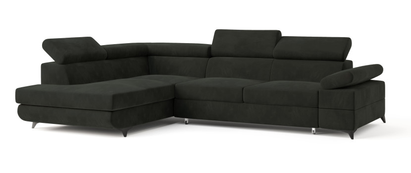 Narożnik FAVIEN L-S z funkcją spania Czarny 726075