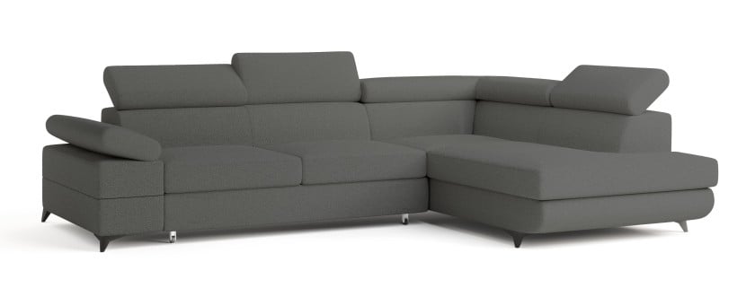 Narożnik FAVIEN R-S z funkcją spania Szary 725987