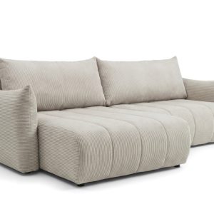 Narożnik Flo, z funkcją spania, do salonu, tkanina Poso, beż (100) 930072 Narożnik Flo, z funkcją spania, do salonu, tkanina Poso, beż (100) 930072