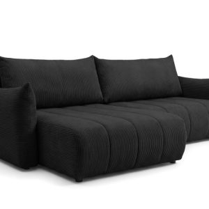 Narożnik Flo, z funkcją spania, do salonu, tkanina Poso, czarny (135) 930071 Narożnik Flo, z funkcją spania, do salonu, tkanina Poso, czarny (135) 930071