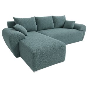 Narożnik funkcja spania Nesto Lewy Boucle Morska Zieleń Rogówka rozkładana 1037512 Narożnik funkcja spania Nesto Lewy Boucle Morska Zieleń Rogówka rozkładana 1037512
