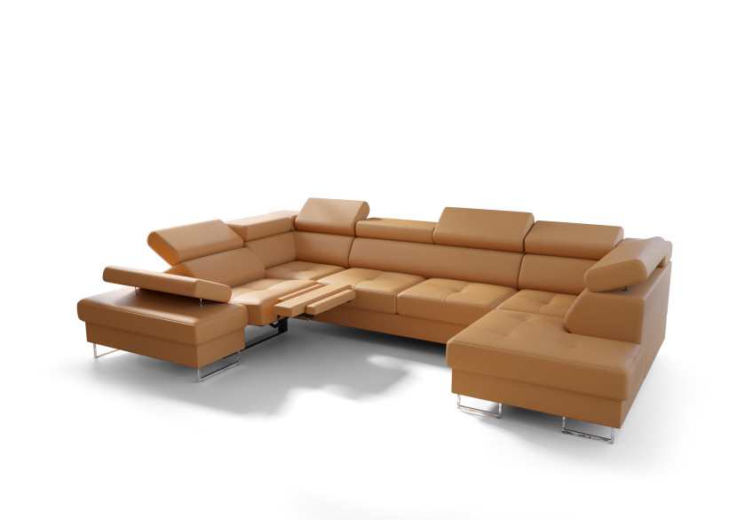 Narożnik Galaxy Max II Relax z funkcją spania pojemnikiem skóra naturalna 191939
