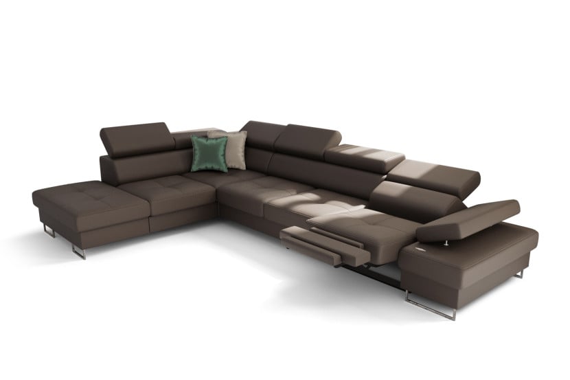 Narożnik Galaxy Relax 225×350 funkcja spania pojemnik skóra naturalna 189960